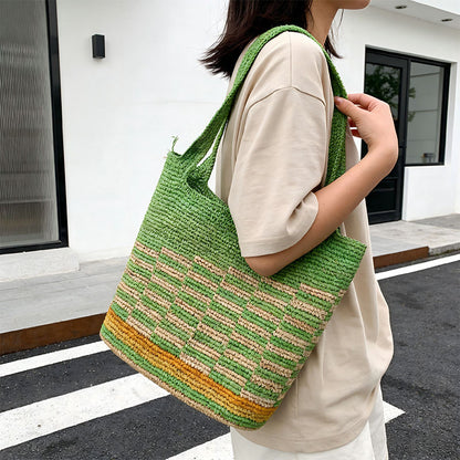 5L Open Top Large Capacity Shoulder Bag for Summer Beach & Casual Daily Outfits