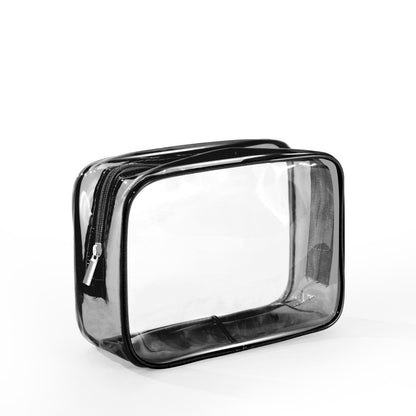 Multicolor Transparent Faux Leather Wash Bag – Zipper Clear Cosmetic Storage Bag for Travel & Daily Toiletry Matching