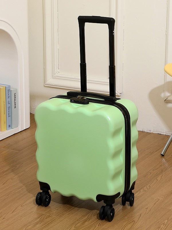 18 Inch Portable Cartoon Rolling Travel Bag, Wavy Carry-On with 360° Spinner Wheels & Password Lock
