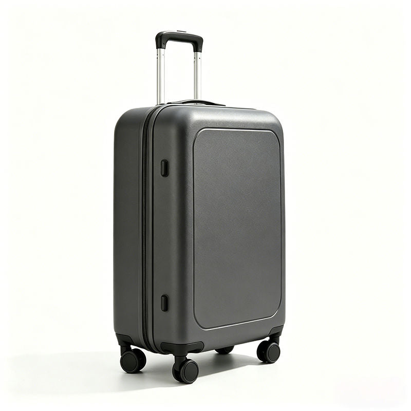 18 Inch Dark Grey Business Rolling Luggage, Eco-Friendly Lightweight Waterproof Durable Portable with TSA Lock & Leather Handle