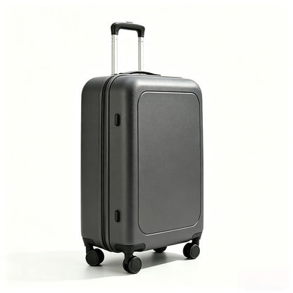 18 Inch Dark Grey Business Rolling Luggage, Eco-Friendly Lightweight Waterproof Durable Portable with TSA Lock & Leather Handle