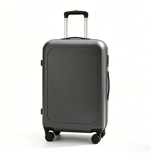 18 Inch Dark Grey Business Rolling Luggage, Eco-Friendly Lightweight Waterproof Durable Portable with TSA Lock & Leather Handle