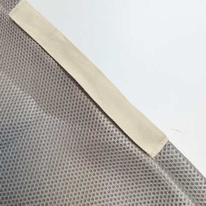 Gray Mesh Faux Leather Trim Laundry Bag – Handheld Breathable Mesh Storage Bag for Underwear & Daily Washing Matching