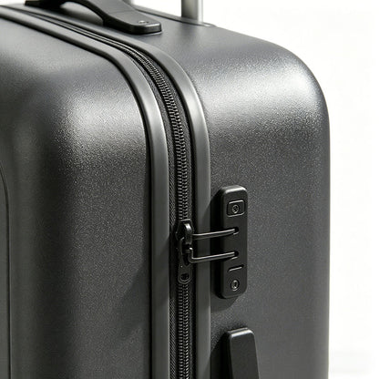 18 Inch Dark Grey Business Rolling Luggage, Eco-Friendly Lightweight Waterproof Durable Portable with TSA Lock & Leather Handle