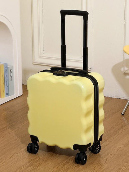 18 Inch Portable Cartoon Rolling Travel Bag, Wavy Carry-On with 360° Spinner Wheels & Password Lock