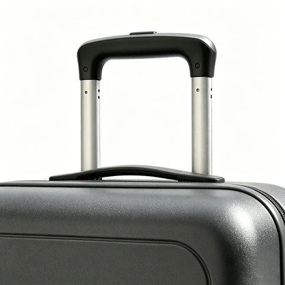 18 Inch Dark Grey Business Rolling Luggage, Eco-Friendly Lightweight Waterproof Durable Portable with TSA Lock & Leather Handle