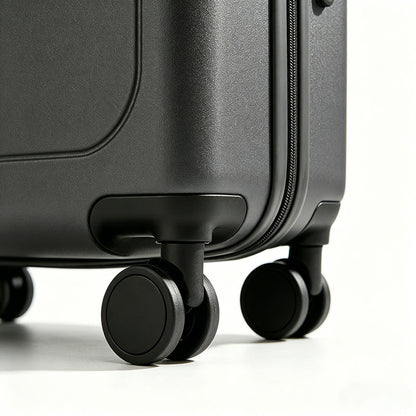 18 Inch Dark Grey Business Rolling Luggage, Eco-Friendly Lightweight Waterproof Durable Portable with TSA Lock & Leather Handle
