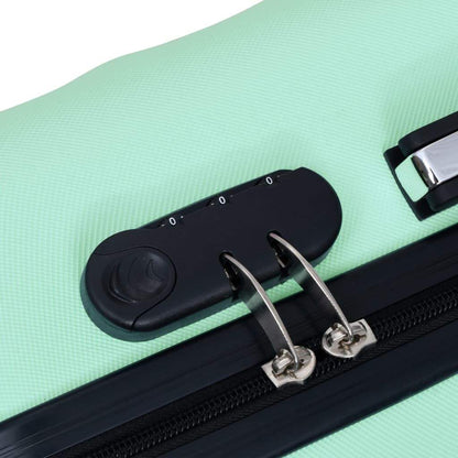 Mint Green Diamond Embossed Rolling Travel Bag with Built-in Password Lock, Telescopic Handle & Silent 360° Spinner Wheels for Business & Vacation Trips