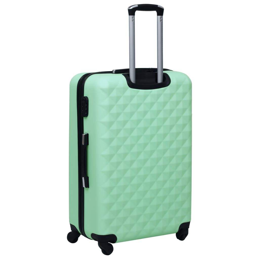 Mint Green Diamond Embossed Rolling Travel Bag with Built-in Password Lock, Telescopic Handle & Silent 360° Spinner Wheels for Business & Vacation Trips