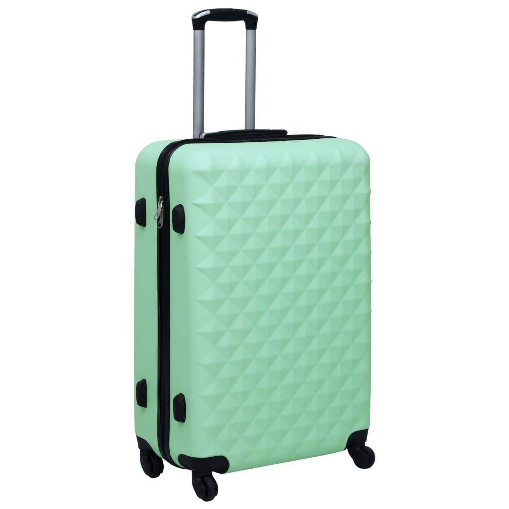 Mint Green Diamond Embossed Rolling Travel Bag with Built-in Password Lock, Telescopic Handle & Silent 360° Spinner Wheels for Business & Vacation Trips